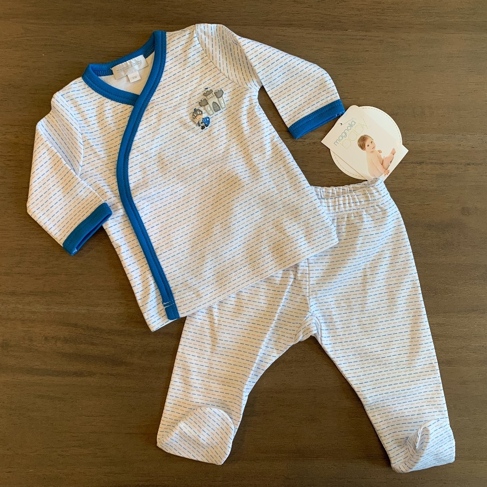 New Magnolia Baby Knight & Castle Kimono Pant Set